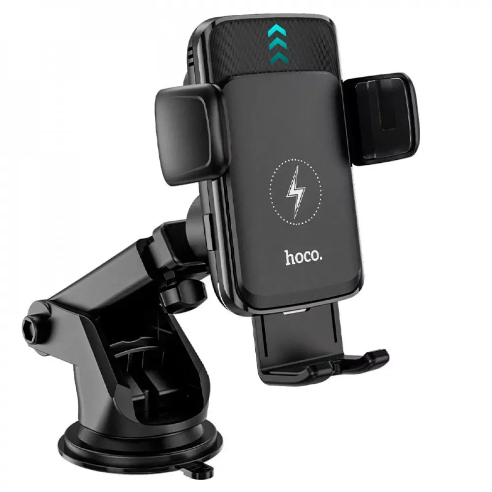 Car Holder Hoco S35 Smart alignment wireless charging __ — Black — фото 3