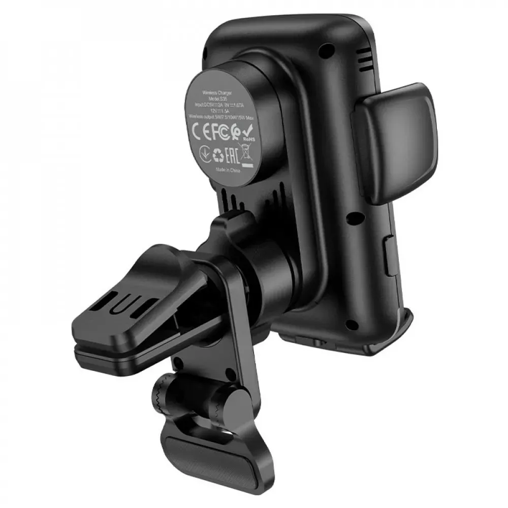 Car Holder Hoco S35 Smart alignment wireless charging __ — Black — фото 4