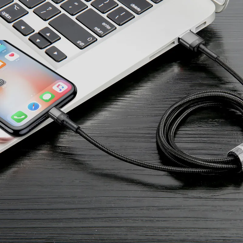 Дата кабель Baseus Cafule USB to Lightning Special Edition 2.4A Сірий — фото 4