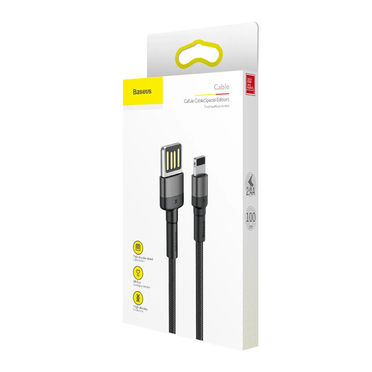 Дата кабель Baseus Cafule USB to Lightning Special Edition 2.4A Сірий — фото 5