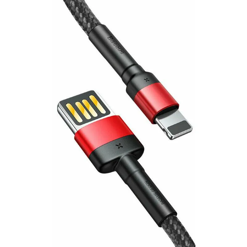 Дата кабель Baseus Cafule USB to Lightning Special Edition 2.4A Чорний / Червоний — фото 3