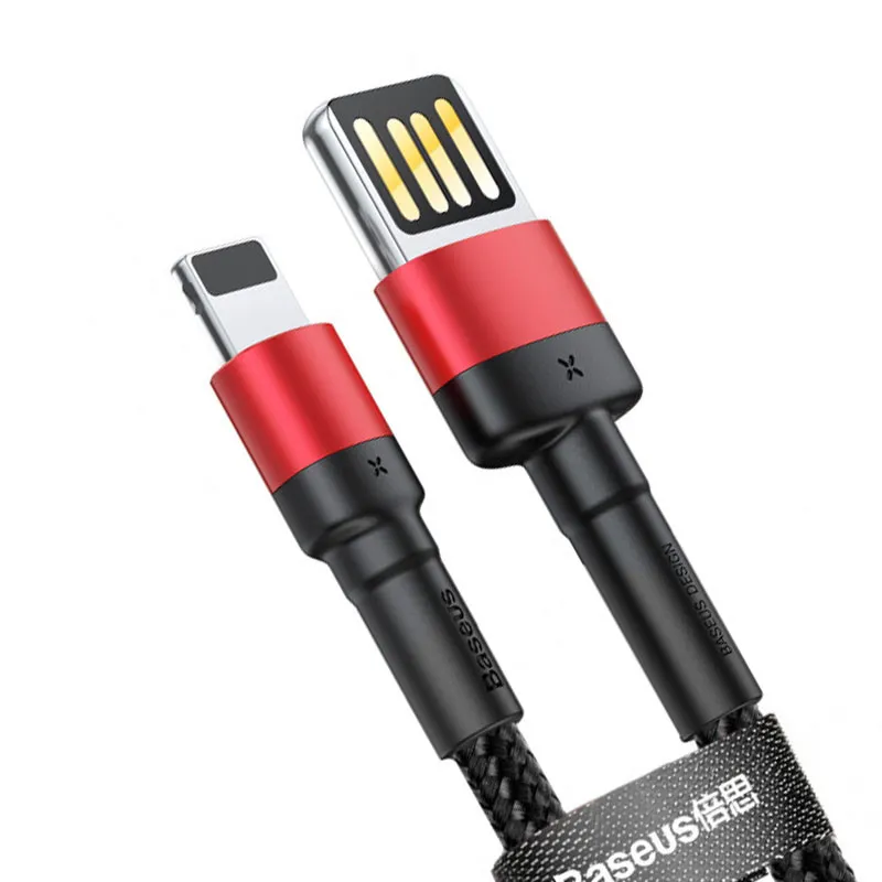 Дата кабель Baseus Cafule USB to Lightning Special Edition 2.4A Чорний / Червоний — фото 7