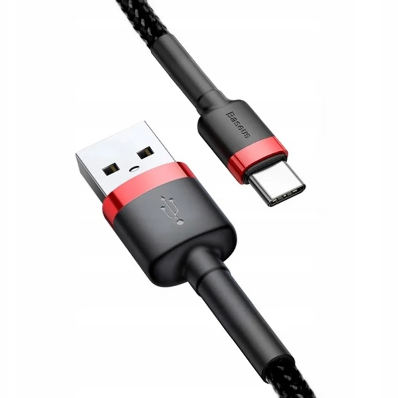 Дата кабель Baseus Cafule USB to Type-C Cable 3A Червоний / Чорний