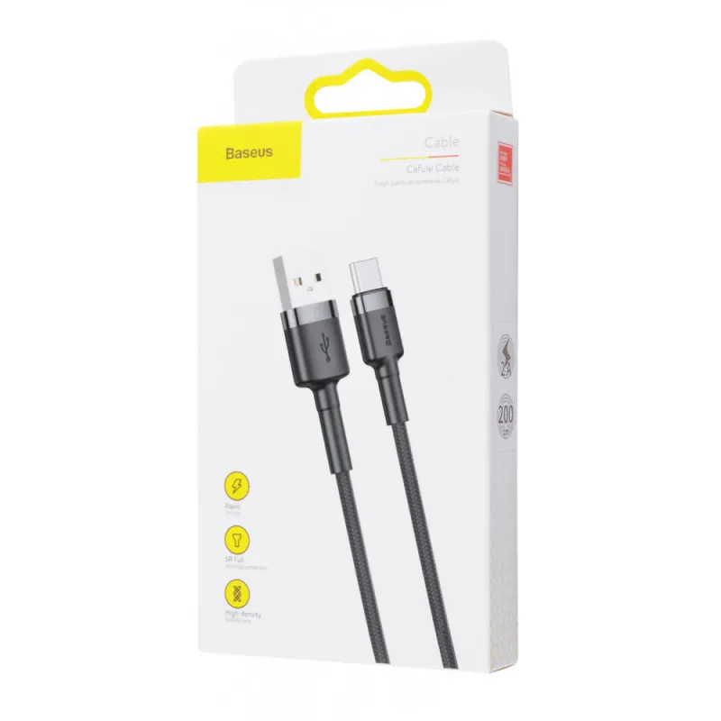 Дата кабель Baseus Cafule USB to Type-C Cable 2A Black / Red — фото 5