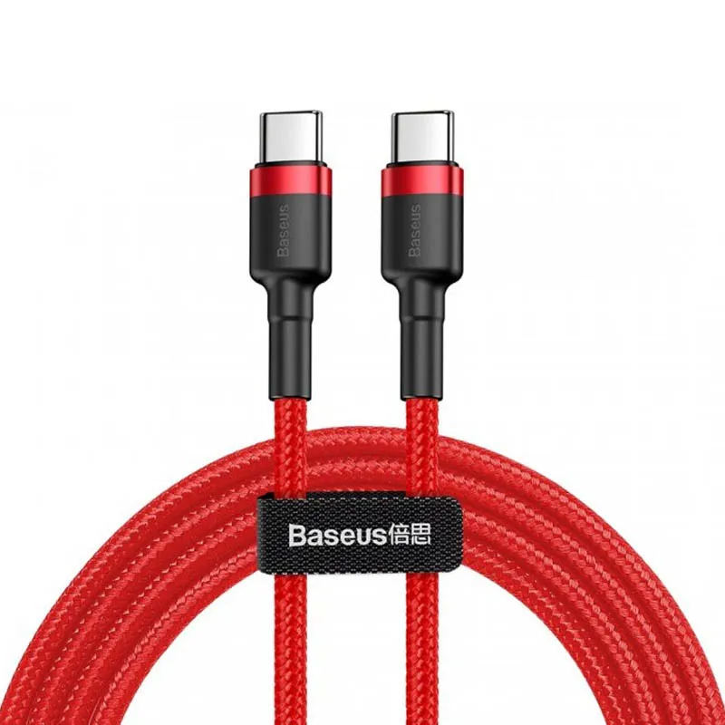 Дата кабель Baseus Cafule Type-C to Type-C PD2.0 60W Червоний