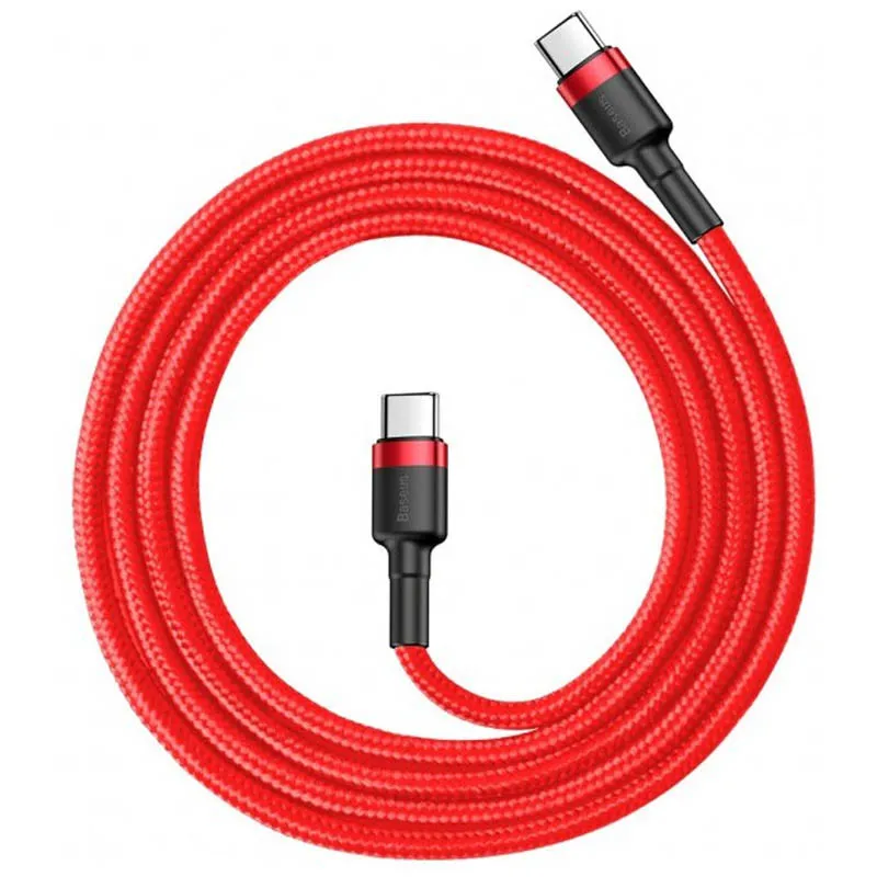 Дата кабель Baseus Cafule Type-C to Type-C PD2.0 60W Червоний — фото 3