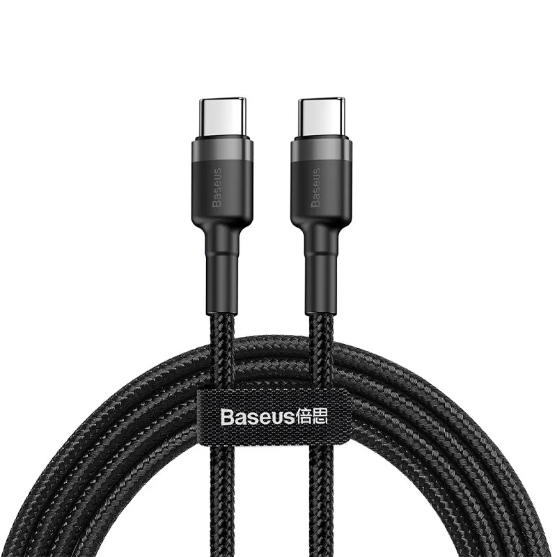 Дата кабель Baseus Cafule Type-C to Type-C PD2.0 60W Чорний / Сірий