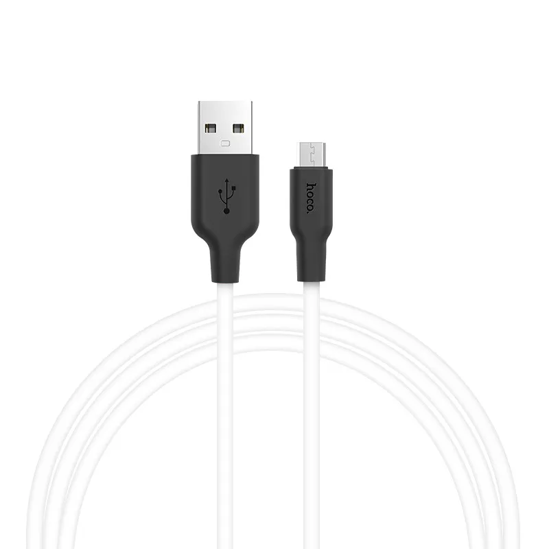 Дата кабель Hoco X21 Silicone MicroUSB Cable Чорний / Білий