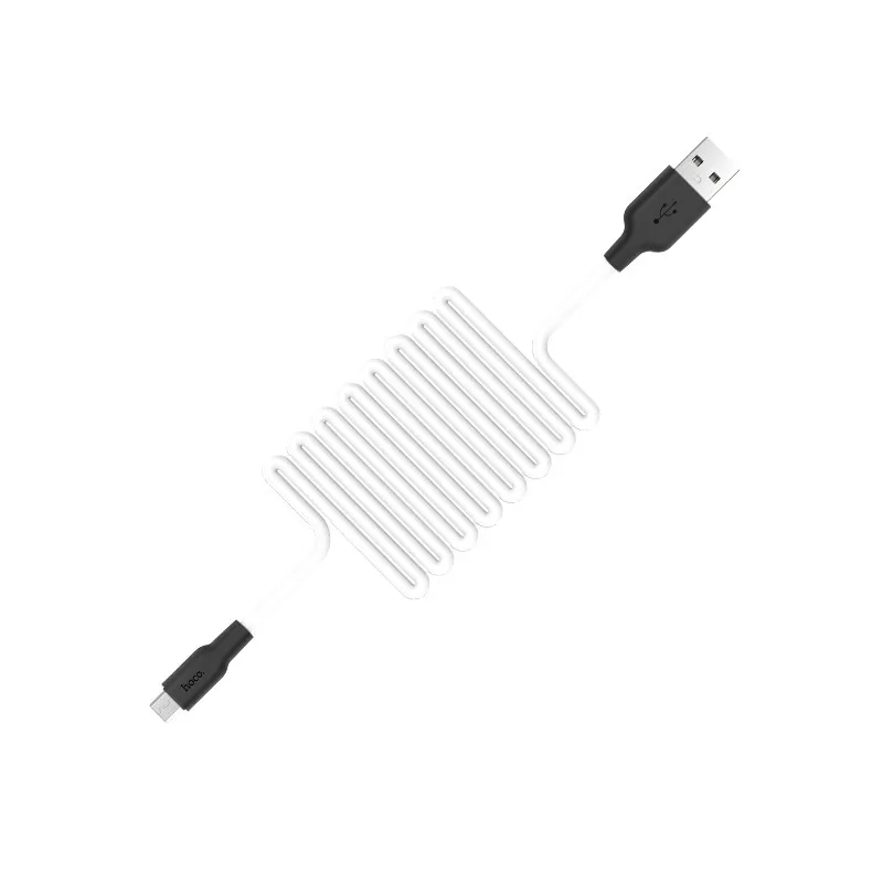 Дата кабель Hoco X21 Silicone MicroUSB Cable Чорний / Білий — фото 3