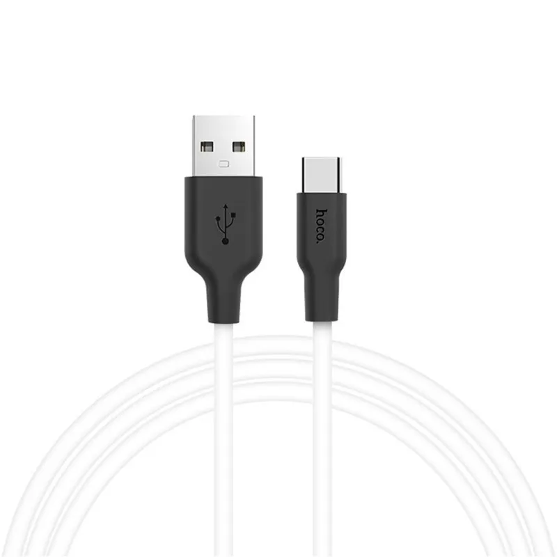 Дата кабель Hoco X21 Silicone Type-C Cable Чорний / Білий