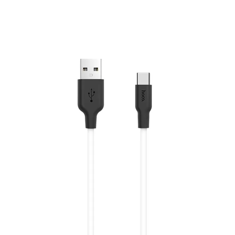Дата кабель Hoco X21 Silicone Type-C Cable Чорний / Білий — фото 2