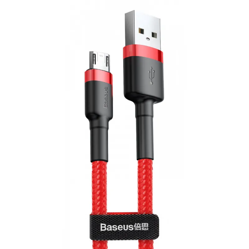 Дата кабель Baseus Cafule USB to MicroUSB Cable 2.4A Червоний