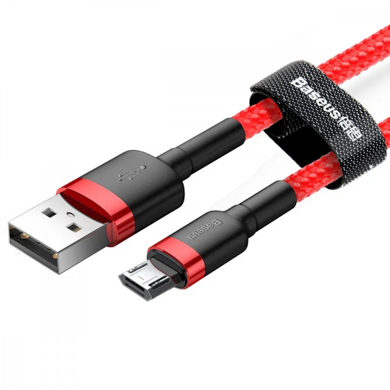 Дата кабель Baseus Cafule USB to MicroUSB Cable 2.4A Червоний — фото 3