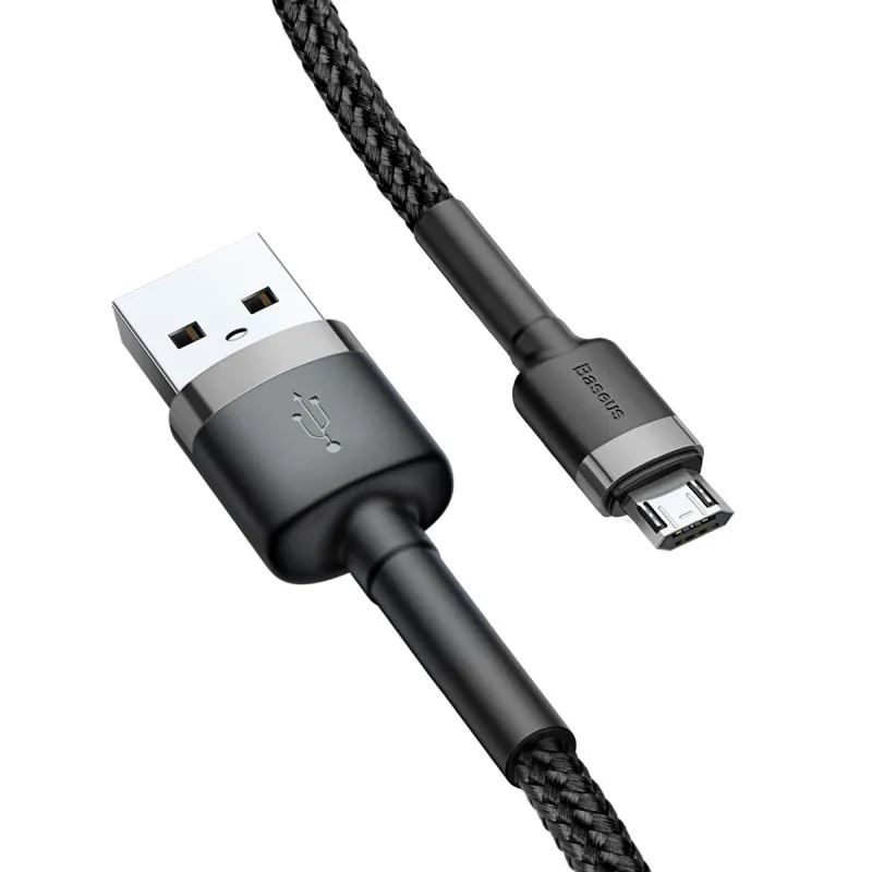Дата кабель Baseus Cafule USB to MicroUSB Cable 2.4A Сірий / Чорний — фото 2
