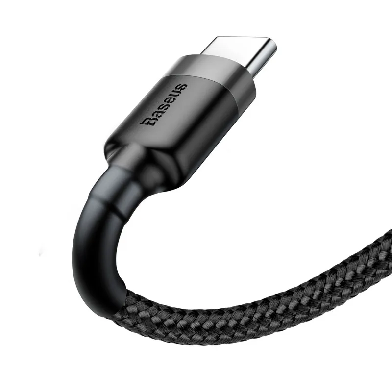 Дата кабель Baseus Cafule USB to Type-C Cable 3A Сірий / Чорний — фото 2