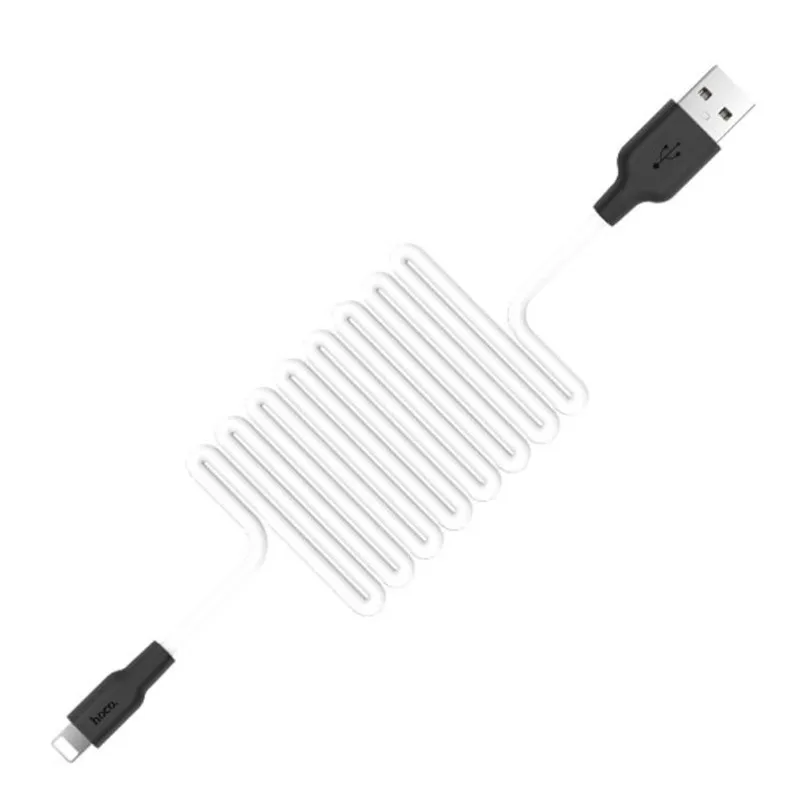 Дата кабель Hoco X21 Plus Silicone Lightning Cable black_white — фото 3