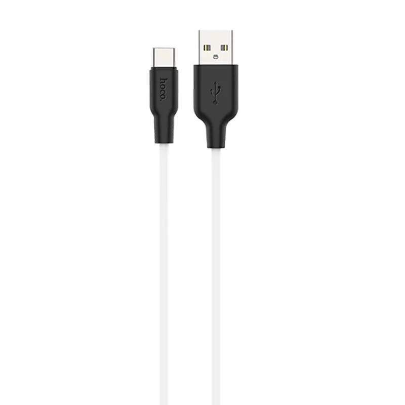 Дата кабель Hoco X21 Plus Silicone Type-C Cable Чорний / Білий