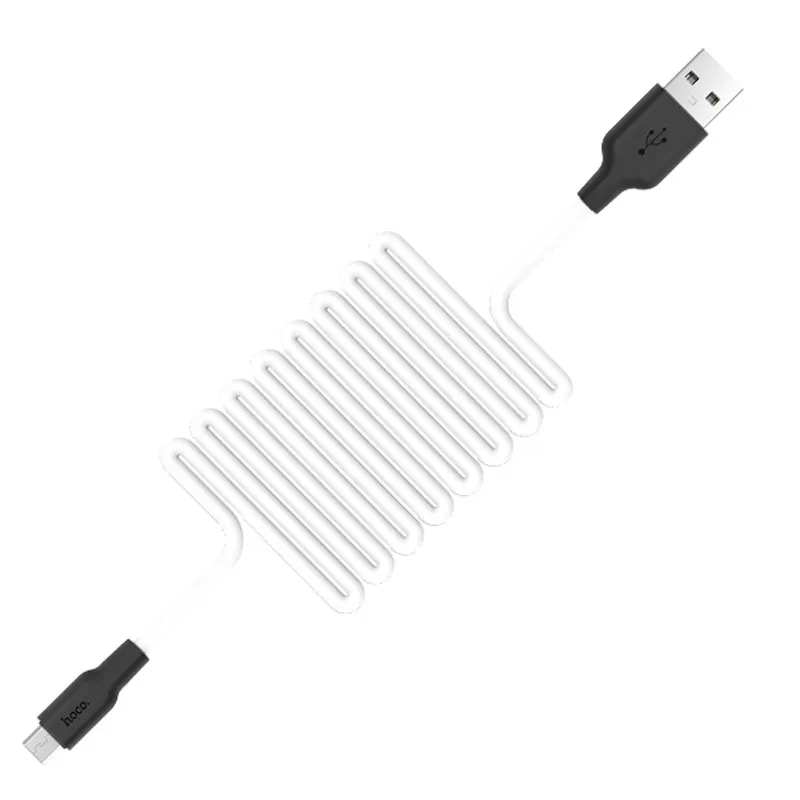 Дата кабель Hoco X21 Plus Silicone MicroUSB Cable Чорний / Білий — фото 3
