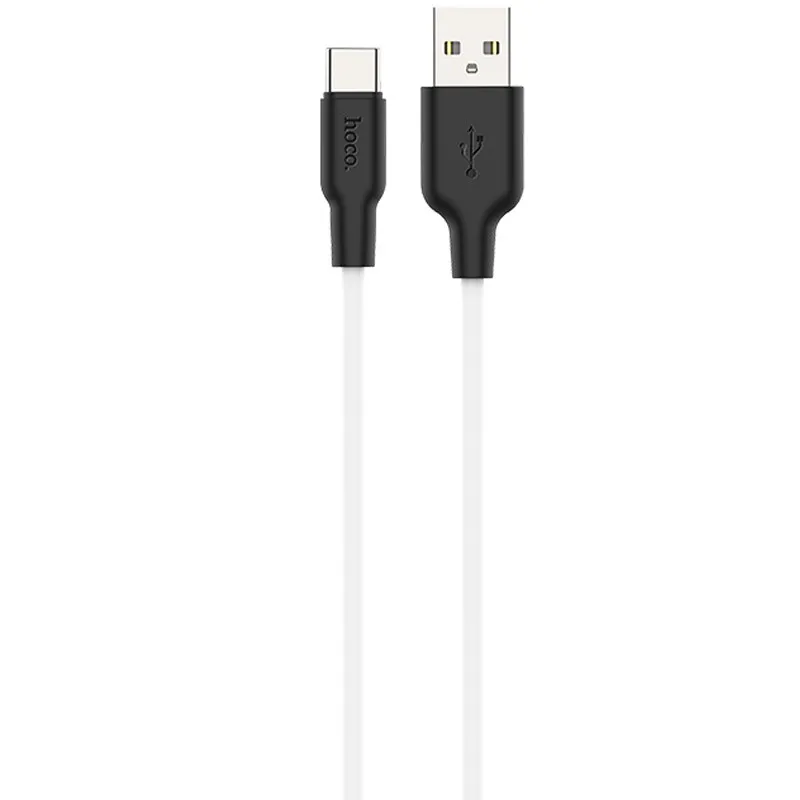 Дата кабель Hoco X21 Plus Silicone Type-C Cable Чорний / Білий