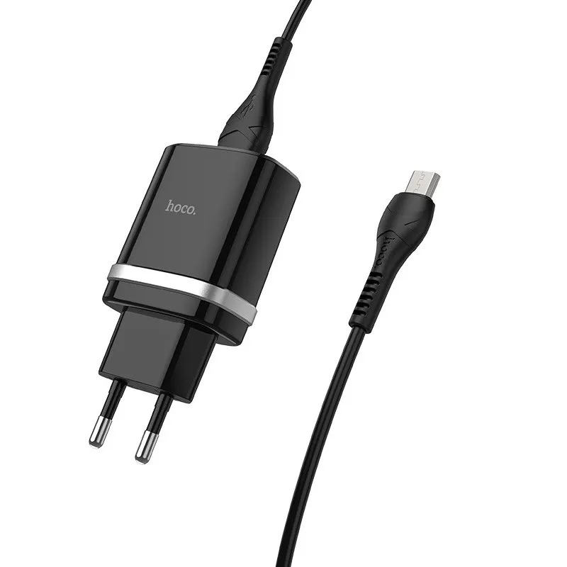 МЗП Hoco C12Q Smart QC3.0 18W + кабель USB to MicroUSB Чорний