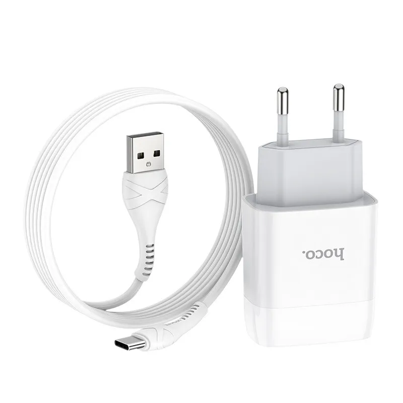 МЗП Hoco C73A Glorious 2.4A + кабель USB to Type-C Білий