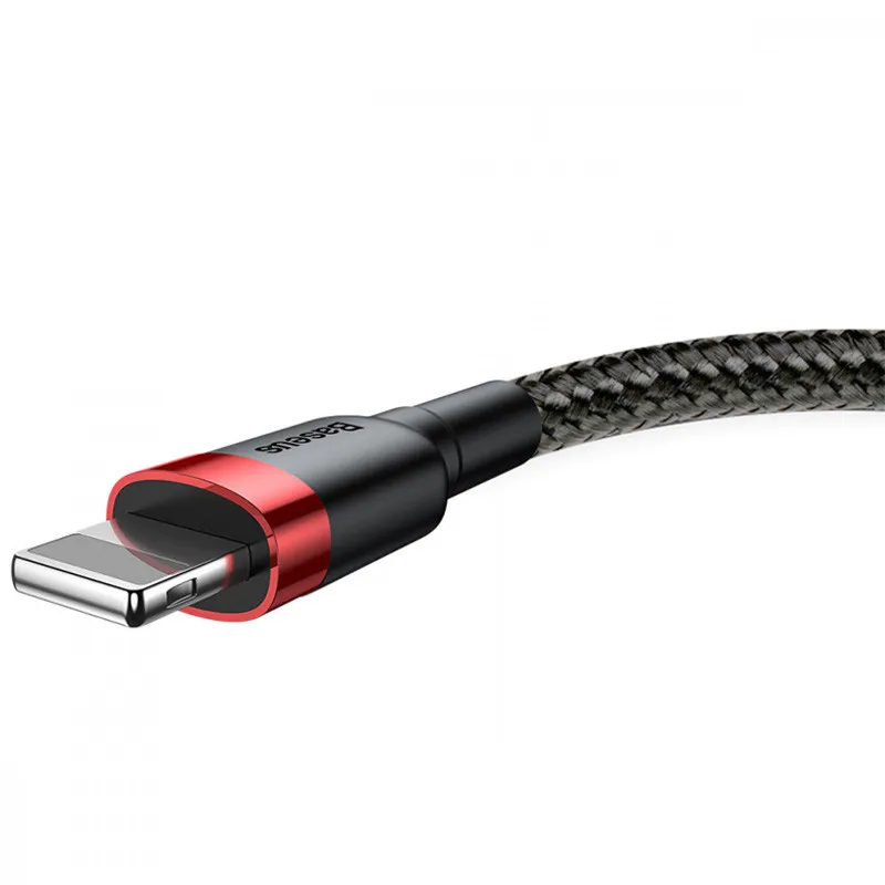 Дата кабель Baseus Cafule USB to Lightning 2.4A Червоний / Чорний — фото 3