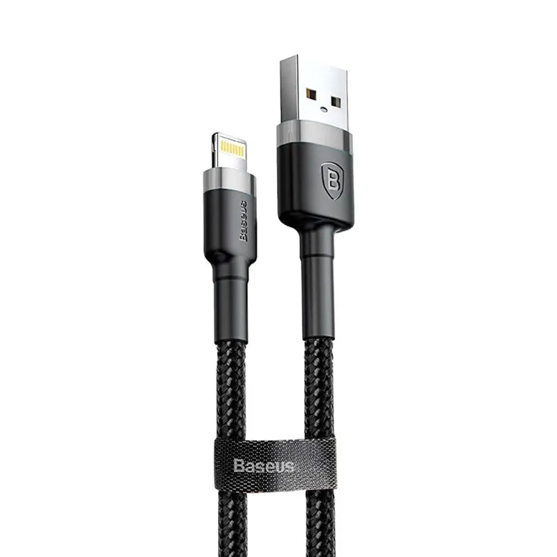 Дата кабель Baseus Cafule USB to Lightning 1.5A Сірий / Чорний