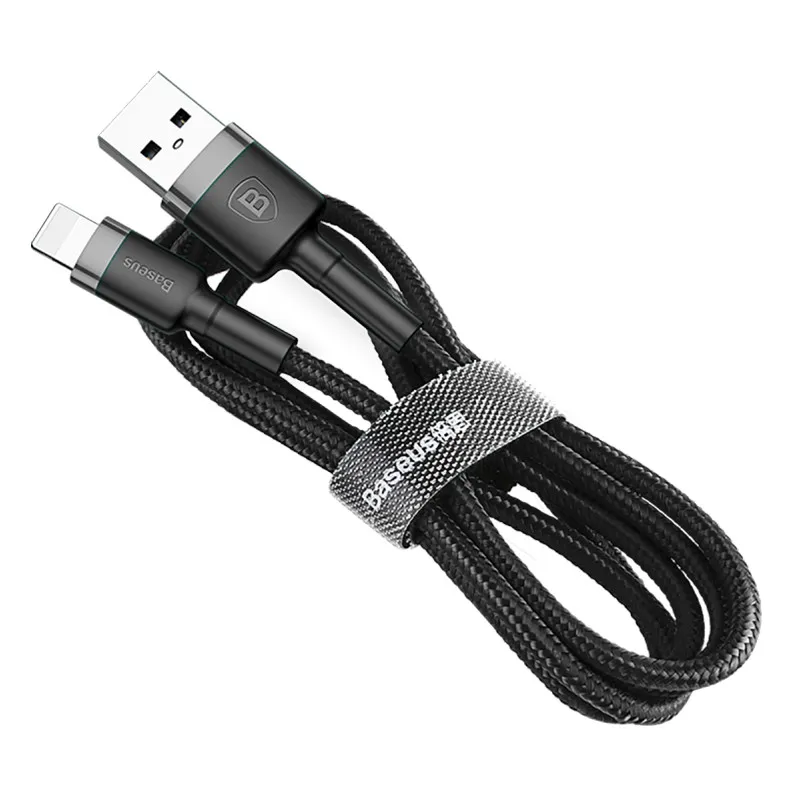 Дата кабель Baseus Cafule USB to Lightning 1.5A Сірий / Чорний — фото 2