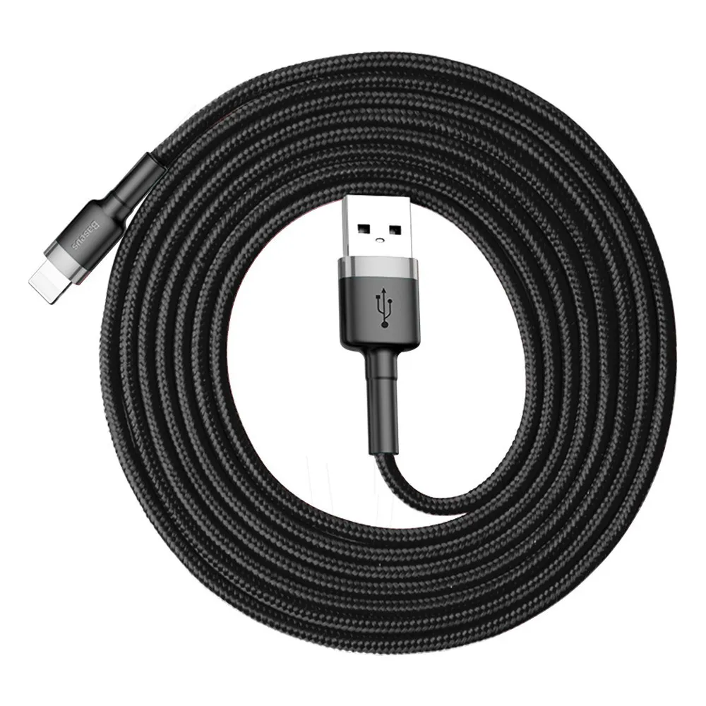 Дата кабель Baseus Cafule USB to Lightning 1.5A Сірий / Чорний — фото 4