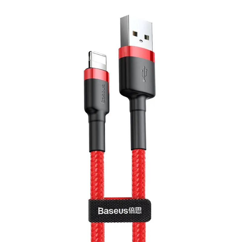 Дата кабель Baseus Cafule USB to Lightning 1.5A (2m) (CALKLF-C) Червоний / Чорний