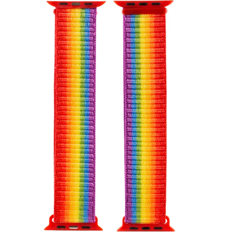 Ремінець Nylon для Apple Watch 38/40/41/42mm Різнокольоровий / Rainbow