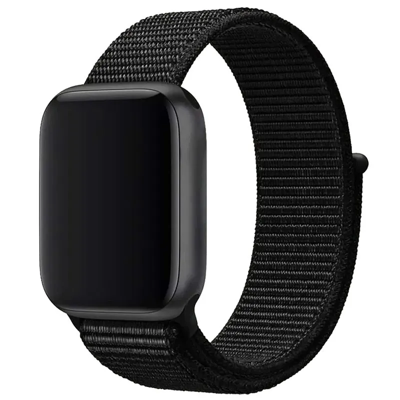 Ремінець Nylon для Apple Watch 42 /44/45/46/49mm Чорний / Black