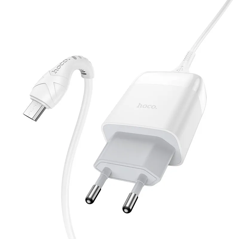 МЗП Hoco C72Q Glorious QC3.0 18W + кабель USB to MicroUSB Білий — фото 2