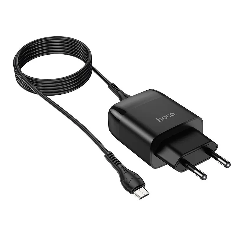 МЗП Hoco C72Q Glorious QC3.0 18W + кабель USB to MicroUSB Чорний — фото 3