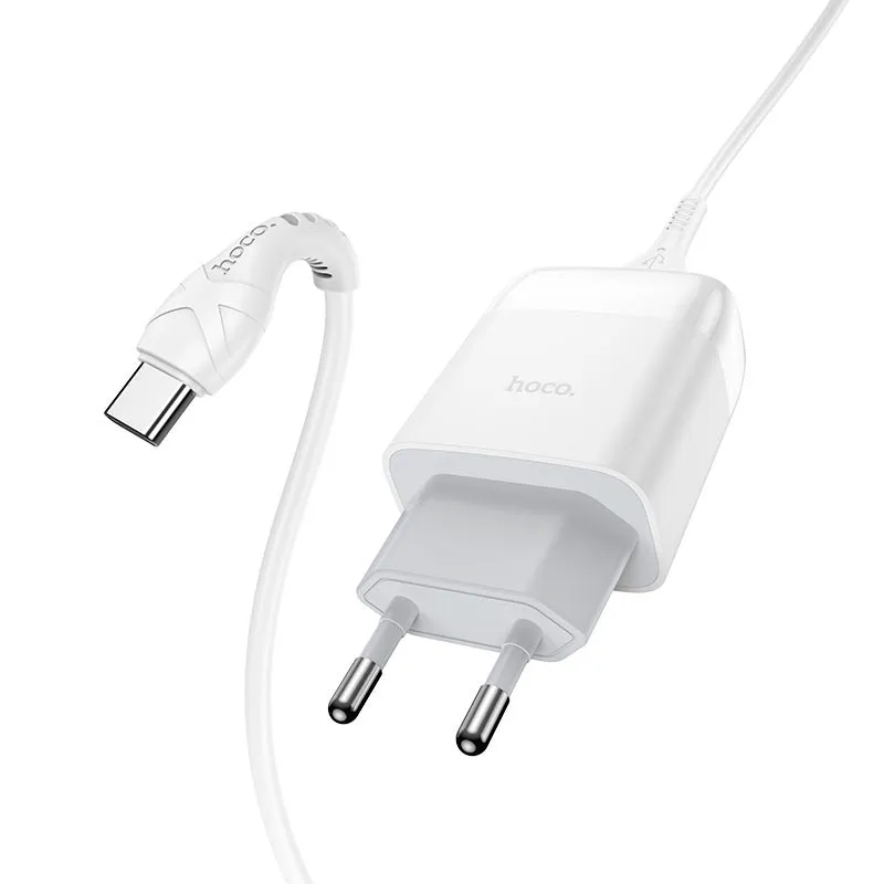 МЗП Hoco C72Q Glorious QC3.0 18W + кабель USB to Type-C Білий — фото 2
