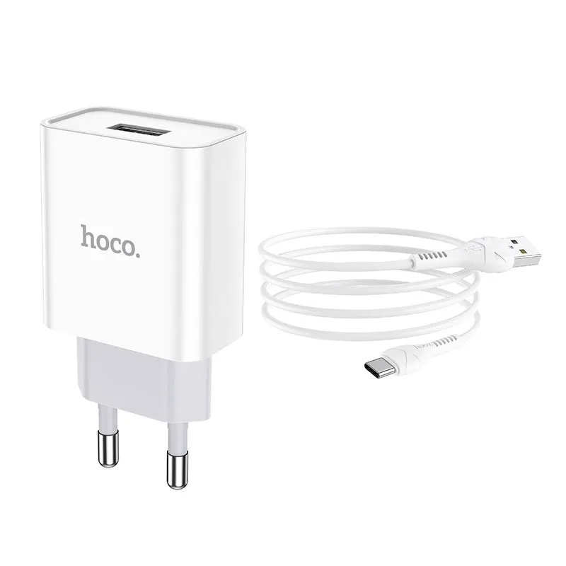 МЗП Hoco C81A Asombroso 2.1A + кабель USB to Type-C Білий — фото 2