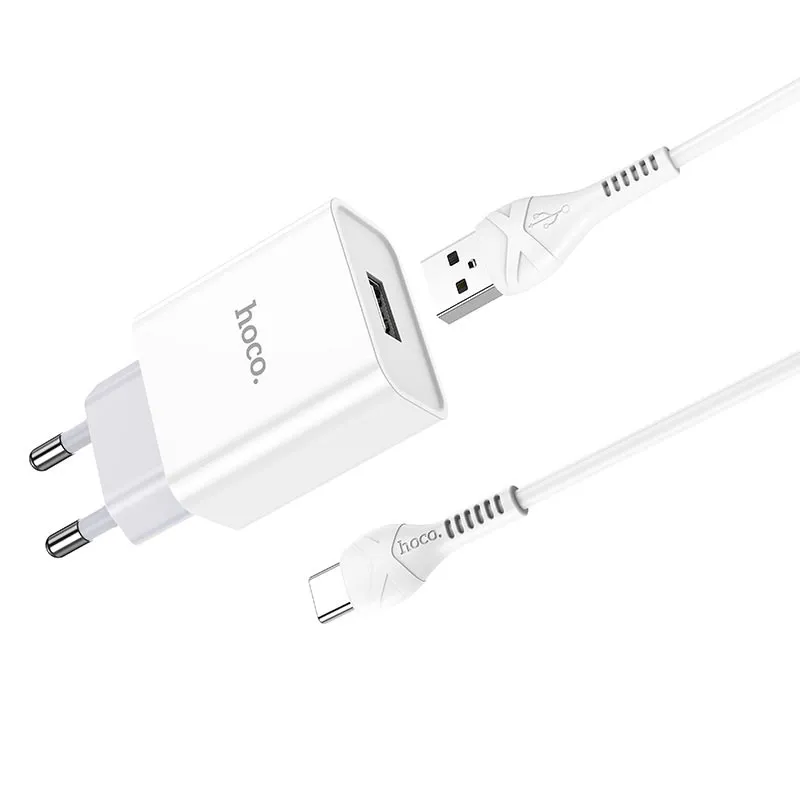 МЗП Hoco C81A Asombroso 2.1A + кабель USB to Type-C Білий — фото 3