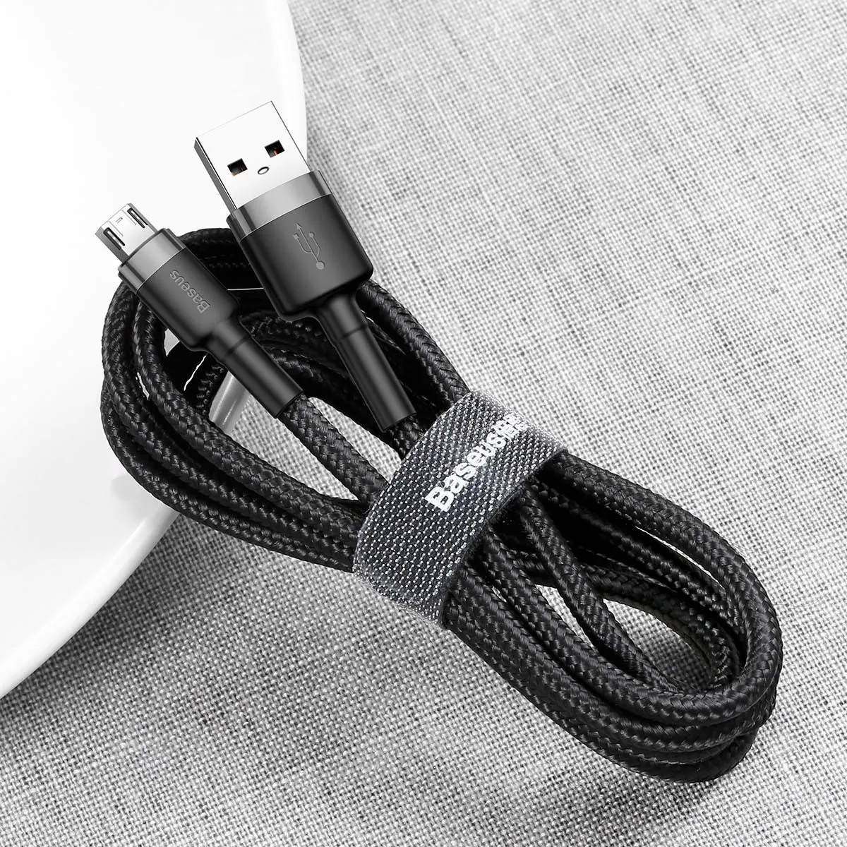 Дата кабель Baseus Cafule USB to MicroUSB Cable 1.5A Сірий / Чорний — фото 4