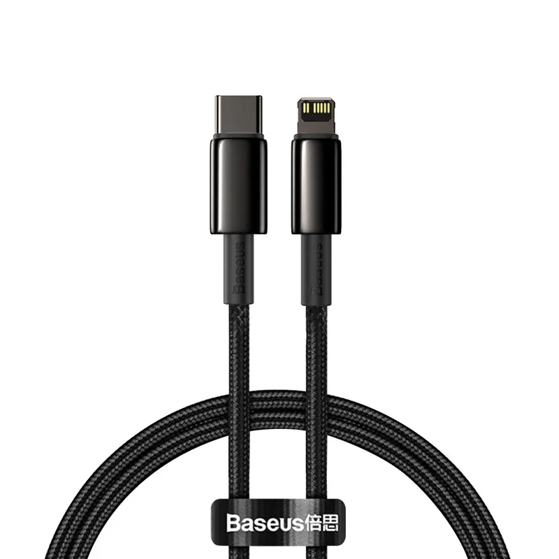 Дата кабель Baseus Tungsten Gold Type-C to Lightning PD 20W Чорний