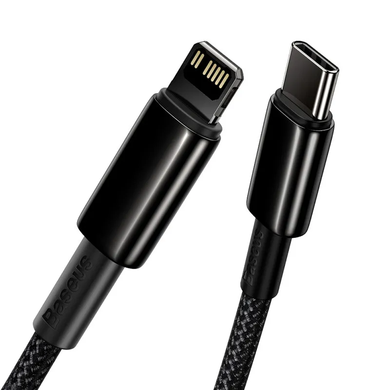 Дата кабель Baseus Tungsten Gold Type-C to Lightning PD 20W Чорний — фото 2