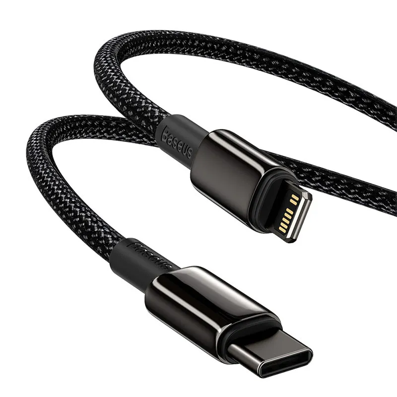 Дата кабель Baseus Tungsten Gold Type-C to Lightning PD 20W Чорний — фото 3