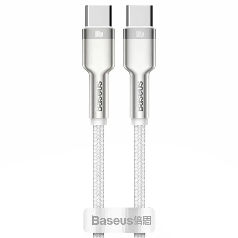 Дата кабель Baseus Cafule Metal Type-C to Type-C 100W Білий
