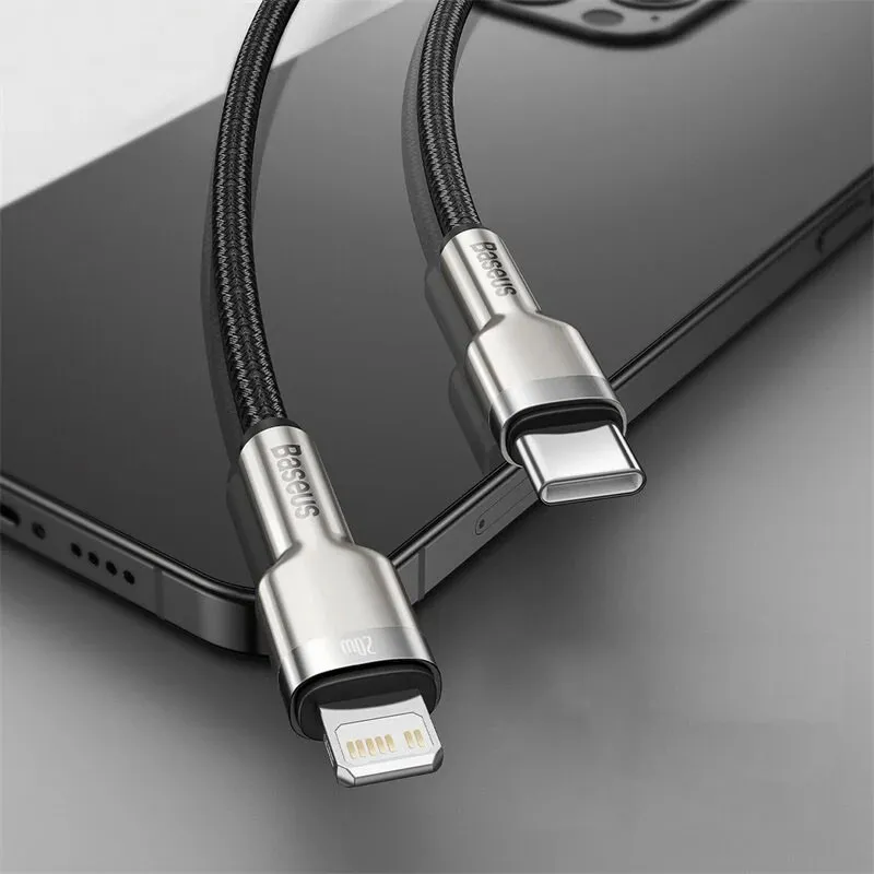 Дата кабель Baseus Cafule Metal Type-C to Lightning PD20W Чорний — фото 2