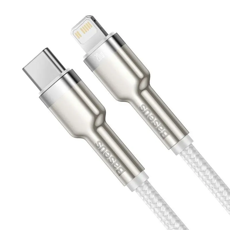 Дата кабель Baseus Cafule Metal Type-C to Lightning PD20W Білий — фото 2
