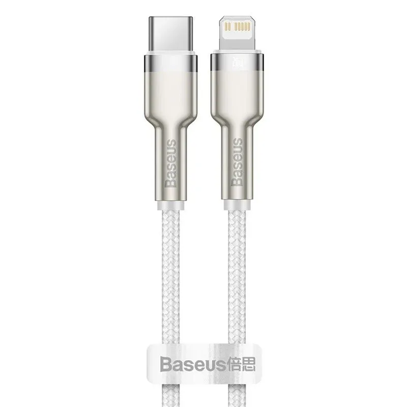 Дата кабель Baseus Cafule Metal Type-C to Lightning PD20W Білий
