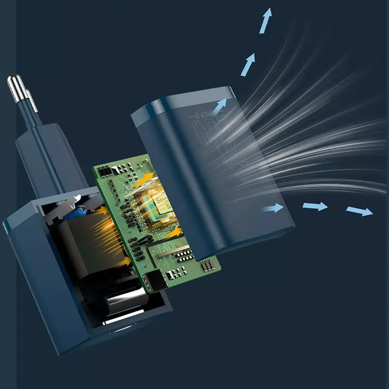 МЗП Baseus Super Si Quick Charger PD20W Синій — фото 2