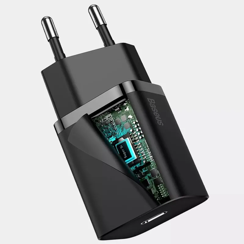 МЗП Baseus Super Si Quick Charger PD20W Чорний — фото 3