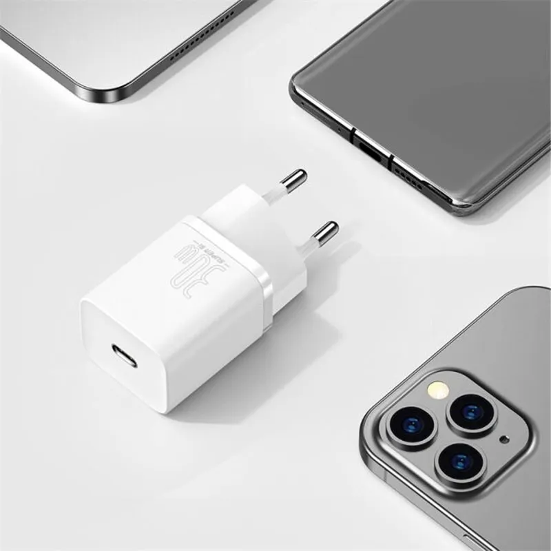 МЗП Baseus Super Si Quick Charger PD30W Білий — фото 3