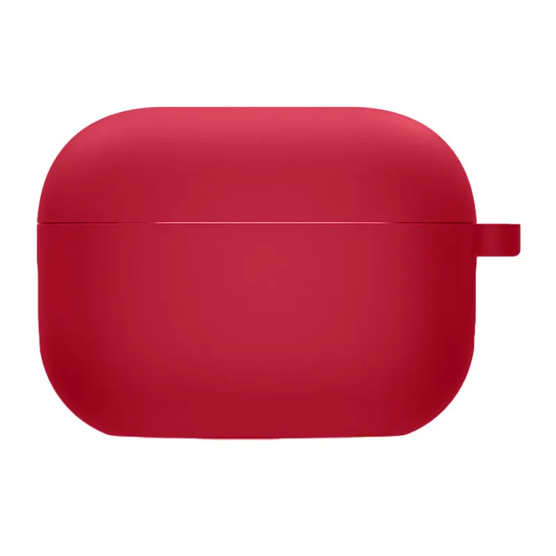 Силіконовий футляр з мікрофіброю для навушників Airpods 3 Червоний / Rose Red
