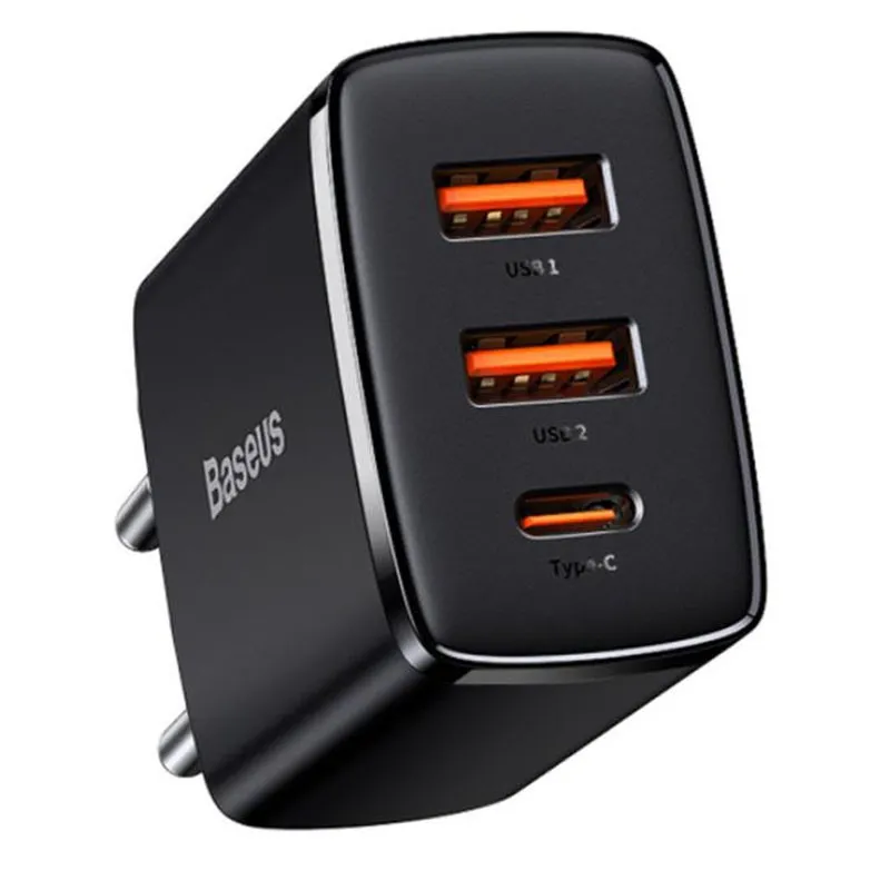 МЗП Baseus Compact Quick Charger PD30W+QC3.0 Чорний